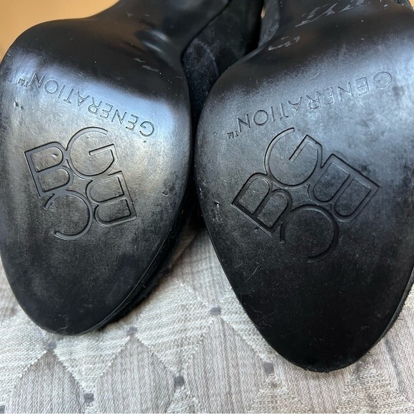 BCBGeneration Dishy Black Suede Platform Heeled Boots Women’s Size 9 - Picture 11 of 12